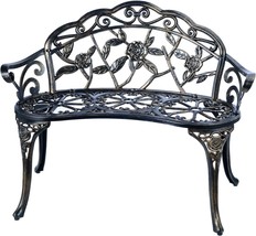 Patio Balcony Bench With Double Seat, Anti-Rust Cast Aluminum Patio Garden Bench - £95.89 GBP