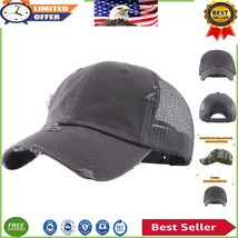 Retro Distressed Cotton Cap with Mesh Back - Adjustable Fit for Everyday... - $526.10 MXN