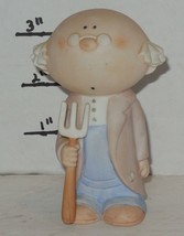 Vintage BUMPKINS BY FABRIZIO GRANDPA WITH Pitch Fork Rare HTF Figurine - $24.27