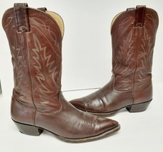 Nocona Boots Western Cowboy Leather 99878 USA Brown Men&#39;s 8.5 D - £70.58 GBP
