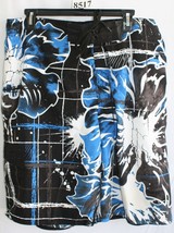 Joe Boxer Black Blue White Floral Design Swim Trunks Sz Xl #8519 - £7.07 GBP