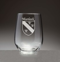 Murdock Irish Coat of Arms Stemless Wine Glasses (Sand Etched) - £54.16 GBP