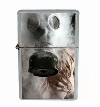 Gas Mask Girl Rs1 Flip Top Oil Lighter Wind Resistant With Case - £11.69 GBP