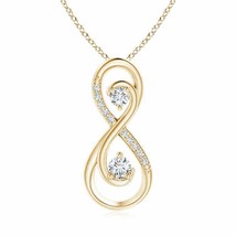 ANGARA Two Stone Natural Diamond Pendant Necklace in 14K Gold (GVS2, 0.23 Ctw) - £1,036.54 GBP
