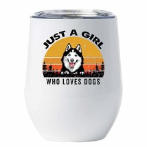 Just A Girl Who Loves Husky Dog Tumbler 12oz White Cup Gift For Dog Mom, Her - £17.97 GBP