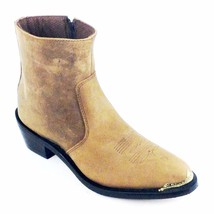 Five Star Climate Brown Men&#39;s Cowboy Boot With Zipper Leather Upper Style # 1003 - $65.00