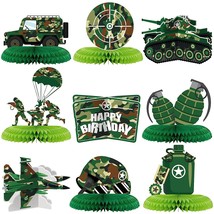 9 Pieces Army Party Decorations Camouflage Birthday Party Decorations Mi... - $19.99