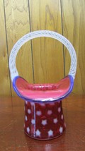 Fenton Basket Cranberry Opalescent Glass &quot;Stars &amp; Stripes Collection&quot; 2001 - £98.92 GBP