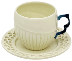 Mino Ware Handmaid Porcelain White Cups with Saucer Japan - $112.67