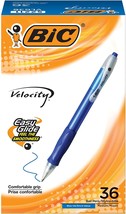 Bic Velocity Retractable Ballpoint Pen, Medium Point (1.0Mm), Blue Ink, 36-Count - £27.53 GBP