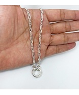 Round Clasp Chain Necklace 925 Sterling Silver, Handmade Unisex Necklace - £107.91 GBP+