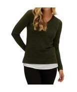 *Hilary Radley Women's V Neck Layered 2fer Sweater - Small - $15.84