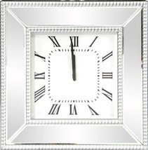 Wall Clock HOWARD ELLIOTT Beveled Panels Beaded Trim Square Frame Ivory ... - $429.00