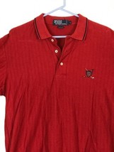 Ralph Lauren Polo Embroidered Golf Crest VTG LARGE Red Short Sleeve Shirt - £28.10 GBP