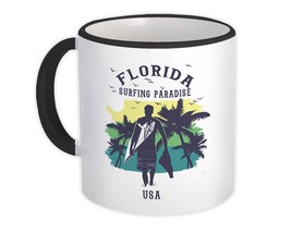 Florida USA : Gift Mug Surfing Paradise Beach Tropical Vacation - £12.43 GBP
