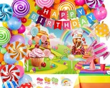 124Pcs Candyland Party Decorations For Girl Boy Lollipop Birthday Party ... - £28.43 GBP