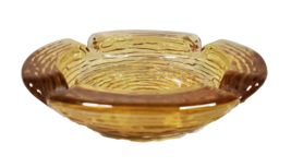 Anchor Hocking Soreno Glass Ashtray Honey Amber Mid Century 4 1/4” Round... - £7.60 GBP