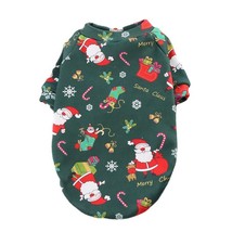 Christmas Dog Clothes for Small Dogs Jacket Santa Claus Printing Warm Dog Costum - £49.40 GBP