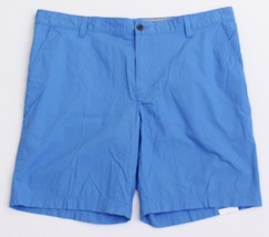 Izod Saltwater Seaport Poplin Blue Relaxed Classics Flat Front Shorts Me... - £39.14 GBP