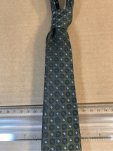 Polyester Geometric Pointed Neck Tie-HABANDS Green/Blue Dacron 2.5”W EUC... - $6.14