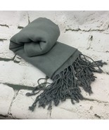 Womens Fashion Scarf Solid Gray Fringe Soft Fleece Fringe 29” X 70” - £3.94 GBP