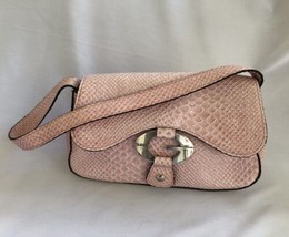 pink Guess FAUX snakeskin baguette style purse - $21.99