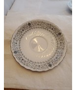 China(Made In China) 5 1/2” Saucer Platinum Wavy Edge Pretty Gray Floral... - £3.89 GBP