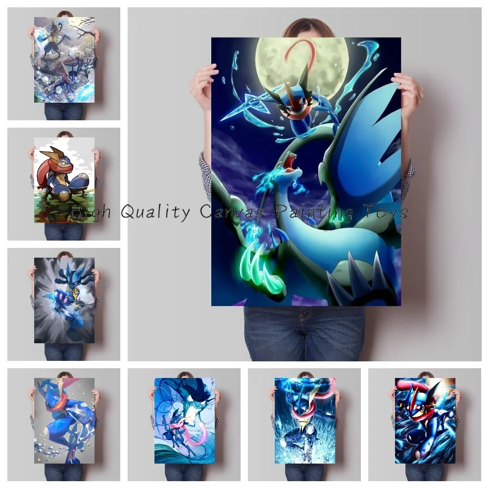 Vintage Abstract Poster Personalised Anime Figures Greninja Pokemon Art - £9.32 GBP+