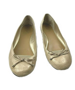 CHAPS MAIYA Beige Ballet Flats W/ Bow Sz 10 B Snakeskin Pattern Round Toe - $243.92 MXN