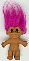 Russ Vintage 4&quot; Troll Doll With Pink Hair- No Clothes- NJ2 - $7.46