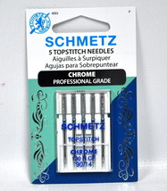 Schmetz Chrome Topstitch Needle 5 ct, Size 90/14 - $9.95