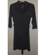 NWOT WOMENS / JUNIORS SONOMA GRAY, BEIGE &amp; SILVER STRIPE KNIT DRESS   SI... - €17,32 EUR