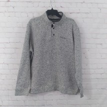 Eddie Bauer Sweater Mens XL Gray Radiator Fleece Pullover 1/4 Snap Mock ... - £19.92 GBP