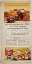 1958 Print Ad Carnation Evaporated Milk 5 Minute Fudge Recipe - £11.99 GBP