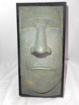 Rotary Hero Inc Tiki Tissue Box Holder Green Faux Stone Easter Island Mo... - $19.99