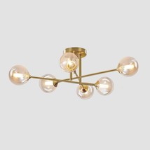 Flyrose 6 Lights Antique Brass Ceiling Light Mid Century Sputnik Flush M... - $94.05 Flyrose 6 Lights Antique Brass Ceiling Light Mid Century Sputnik Flush M... - $94.05