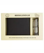 MEN&#39;S RFID LEATHER PASSCASE WALLET WITH MULTI-TOOL KEY FOB - €13,61 EUR