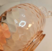 Pink Depression Glass Dolphin Cupped Bowl W Diamond Optic Pattern image 4