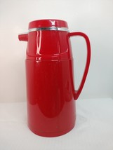 Vintage Bright Red Insulated Vacuum Coffee Carafe  With Handle 10&quot;X7&quot; NOS - £14.32 GBP