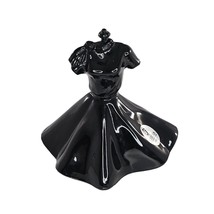Fenton Art Glass Poodle Skirt Dress Legendary Fashions Unpainted Black - £155.51 GBP