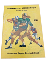 Program Football 1971 Vincennes versus Washington Indiana IN High School... - $30.72