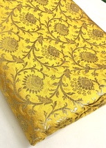 Yellow and Gold Indian Brocade fabric, Bridal Fabric, Abaya, Fabric, NF331 - £5.98 GBP+