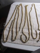 Vintage Christmas Mercury Glass Beaded Gold Beads Garland 3 strands  232... - £62.62 GBP