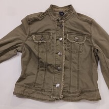 Kikit Jeans RN#98826 Women's Green Front Button Denim Jacket Pockets Size Medium image 12