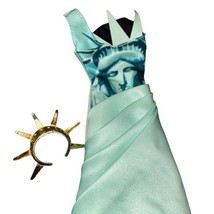 DRESS BARBIE DOLL STATUE OF LIBERTY MODEL MUSE GREEN FASHION “GOWN &amp; Cro... - £12.35 GBP
