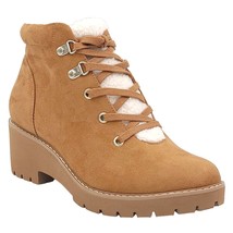 Giani Bernini Women Hiker Combat Booties Valentena Size US 8.5M Tan Microsuede - £25.55 GBP