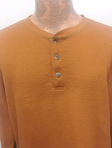 RedHead L Orange Thermal Long-Sleeve Henley Cotton Blend Shirt - £15.71 GBP