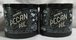 Bath &amp; Body Works 3-wick Scented Candle Lot Set of 2 SUGARED PECAN PIE w/ess oil - £49.50 GBP