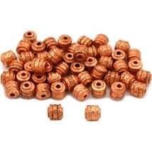 Barrel Bali Beads Copper Plated Parts 4.5mm Approx 50 - £6.59 GBP