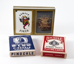 Playing Card Lot - Stud Pinochle, Bicycle Jumbo Index, Gemaco NRA ILA - $4.75